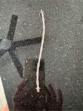 Elegant Rose Gold and Silver Tennis Bracelet